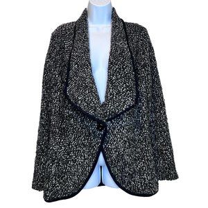Karen Kane Womens Boulce Marled Collared Long Sleeve Cardigan Sweater Sz M